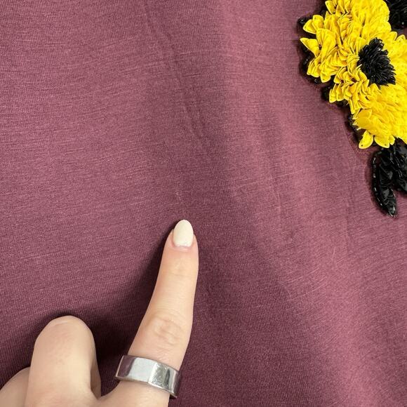 Dhruv Kapoor Anthro Womens Dress XL Purple Sequined Floral Textured Shift Boho - Picture 3 of 14